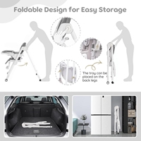 Nouvelle Chaise Haute Bébé Pliable 2026 Légère 7kg en Plastique PP Design Moderne Utilisation Intérieure/Extérieure 5 Points d'Attache