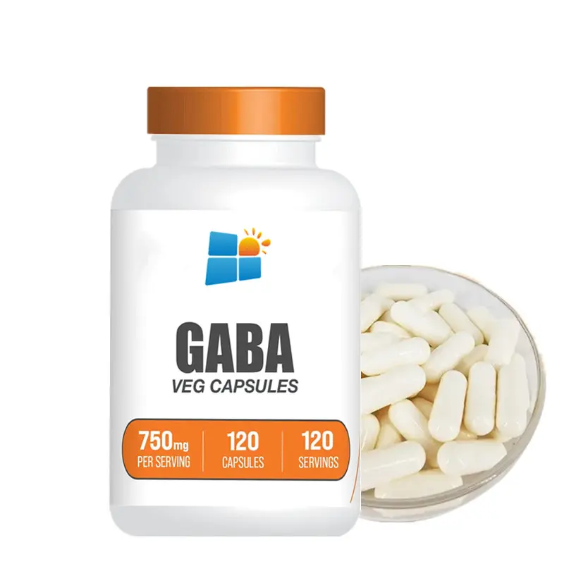 Cápsula de GABA de fórmula Natural OEM/ODM/OBM, ácido gama-aminobutírico, cápsulas de 500 mg, cápsulas de GABA con etiquetado privado personalizado