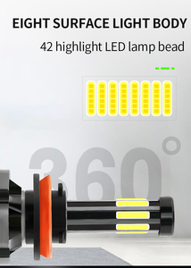 หลอดไฟหน้า LED 8ด้านสำหรับรถยนต์, H1 H11 8ด้าน COB Canbus H4 LED 9005หลอดไฟหน้ารถ - Product Image 4