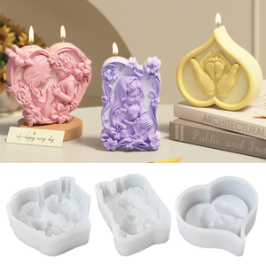 Nouveau moule en silicone pour bougie ange de la pâtisserie mère-fille, moule en silicone pour bougie de <span class=keywords><strong>pied</strong></span> de bébé DIY, moule en silicone pour plâtre - Product Image 2