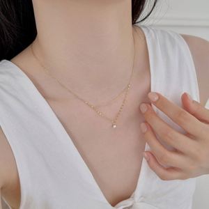 Collier pendentif trèfle à quatre feuilles superposé Dylam en zircone 5A, plaqué or 18 carats rhodié, long collier délicat à superposer pour femme - Product Image 3
