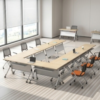 Table de formation moderne pliable en métal avec roulettes, bureau de conférence modulable pour salle de classe, bureau et salle de réunion