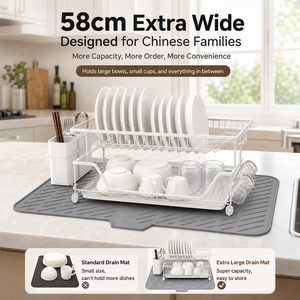 Sloping drainage outlet designing <b>silicone</b> dish mat for the kitchen heat insulation Factory manufacturing and wholesale - Product Image 2