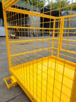 Plateforme de travail surélevée en acier robuste pour chariot élévateur avec cage de sécurité et panier de levage pour entrepôt et bâtiment