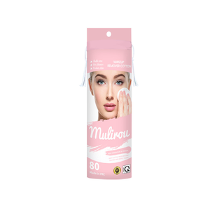 Disques démaquillants roses en coton, tampons nettoyants pour le visage, 80 pièces, disques en coton doux et ronds pour les soins quotidiens de la peau - Product Image 1