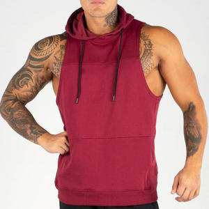 OEM Custom Color Logo <b>Men's</b> Tank Tops Plain Zipper Fleece Sleeveless Hoodie <b>Gym</b> Wear Sweatshirt for Boys Sportswear - Product Image 4