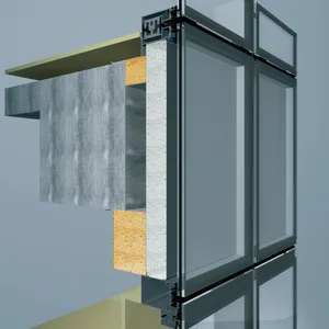 Aluminium einheitliches Vorhang fassaden system