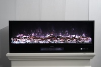 Cheminée électrique encastrable en métal de 50 cm, style français, avec chauffage, WiFi intelligent, flamme LED multicolore, télécommande, pour maison, hôtel, villa, OEM