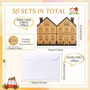 Customized House Shaped Greeting <b>Cards</b> <b>Embossed</b> Gold Stamping Paper Congratulations Thank You <b>Cards</b> For Home Moving Celebration - Product Image 5