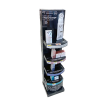Magasin de gros, plancher ondulé pop-up plv, produit cosmétique, étagère à papier, présentoir de maquillage, carton pour les magasins de détail en carton