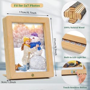 Innovatieve 3d Led Hout Fotolijst Kit Met Blanco Acryl Board Diy Usb Nachtlampje Voor Thuis Bureau Decor Verjaardag Huwelijkscadeau - Product Image 3