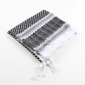 palestine scarf of Men Yashmagh Shemagh Black Arab Men Arafat Scarf Keffiyeh with tassel