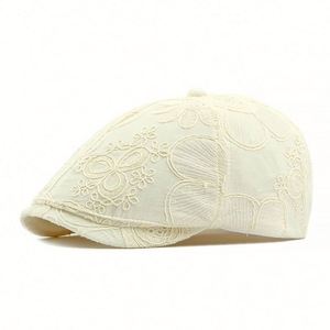 Nouvelle Arrivée 2025 Printemps-Été – Chapeau Casquette Jacquard en Dentelle Florale pour Femme, Style Rétro Littéraire Tendance Décontracté et Respirant - Product Image 5