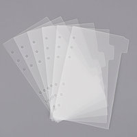 Lot de 6 séparateurs transparents A5 pour classeur à spirale, index de planificateur, pages de classification en plastique, onglets de marque-page, inserts
