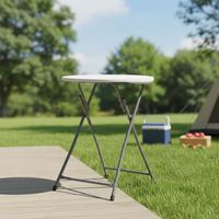 Hochleistungsfähiger Leichtgewichtiger Kunststoff Klappbarer Picknicktisch Rund Faltbar Modular Stapelbar für Outdoor-Restaurantnutzung