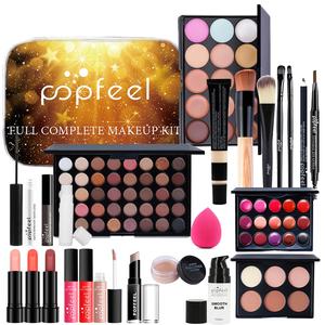 El kit completo Incluye juego de brochas de maquillaje Paleta de sombras de ojos Juego de brillo de labios Juego de cosméticos personalizados populares - Product Image 3