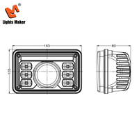 Faro LED Rectangular de 6.5 Pulgadas para Tractor Agrícola con DRL H4, Luz Alta y Baja, Impermeable IP67, Amplio Voltaje, Modelo YW-5721