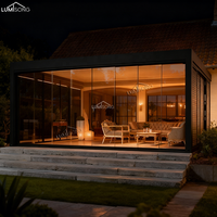Pergola motorisée intelligente 4x6m en aluminium thermolaqué, toit à lames orientables, étanche, résistante au vent, système de commande à distance LED, pour jardin