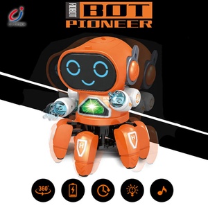 <span class=keywords><strong>Robot</strong></span> <span class=keywords><strong>interactif</strong></span> amusant Chengji, dessin animé éducatif avec éclairage et musique, <span class=keywords><strong>robot</strong></span> marcheur à six griffes fonctionnant sur piles pour enfants - Product Image 3