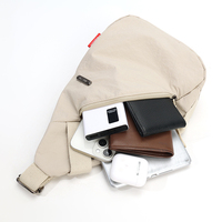 Sac de poitrine en polyester personnalisé, matériau doux, imperméable, motif pierre, sac bandoulière