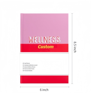 Impresión interior personalizada, así como papel exterior personalizado encuadernado A5 cosido encuadernado Life Wellness diario cuaderno planificador diario sin fecha - Product Image 2