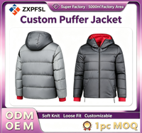 Veste d'hiver matelassée personnalisée pour homme, coupe-vent, chaude, avec capuche et demi-fermeture éclair, style pull, pour l'extérieur, vente en gros