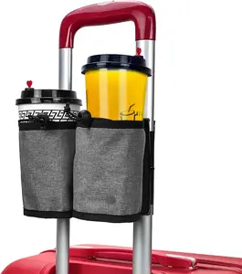 내부 조절이 가능한 업그레이드된 수하물 여행용 컵 홀더-벨크로 프리 핸드 슈트케이스 컵 홀더 롤온 캐리 케이스에 적합
