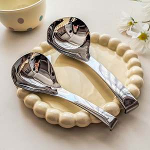 304 Stainless Steel Ladle Set 2Pc Deepened Large Head Kitchen <b>Serving</b> <b>Spoon</b> With Hook For Hot Pot And Soup - Product Image 1