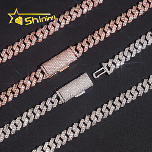 مجموعة متنوعة من الرغيف الفرنسي 8 جولة مثلجة VVS المويسانيت اختبار الماس سلسلة ربط كوبية قلادة الهيب هوب للرجال من الفضة الإسترلينية - Product Image 3