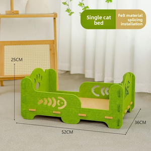 Soundproof Wool Cat <b>Bed</b> Soft Sided Foldable Eco-Friendly Removable Washable Comfortable Anti Slip <b>Space</b> <b>Saving</b> Cute Cat Pattern - Product Image 4