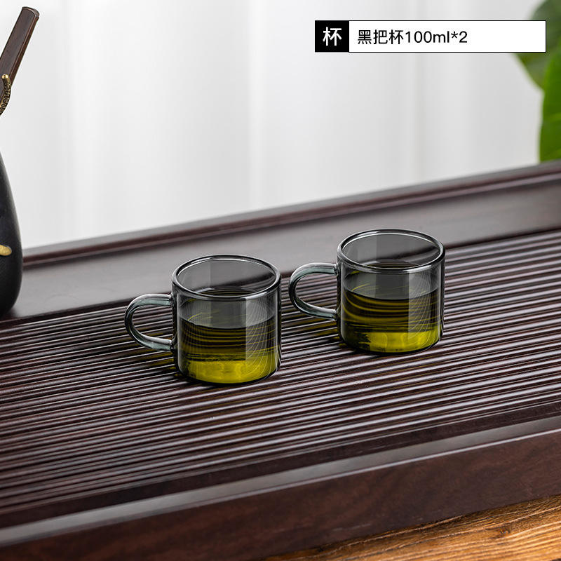 Tasses à manche noir, 100 ml x 2