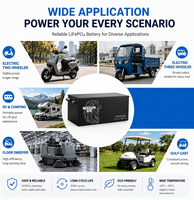 48V 60V 72V 91.5Ah High Capacity Electric Motorcycle LiFePO4 Battery Pack Built-in BMS Protection System IP65 Rated 3000+ Cycles