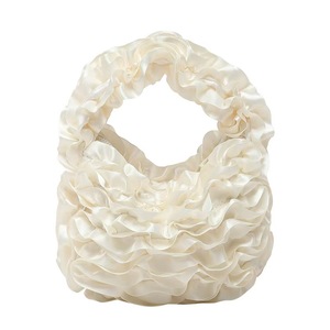 Sac plissé en dentelle style doux et féminin, sac à main en dentelle et gaze douce patchwork, sac à main élégant et noble à porter sous le bras - Product Image 3