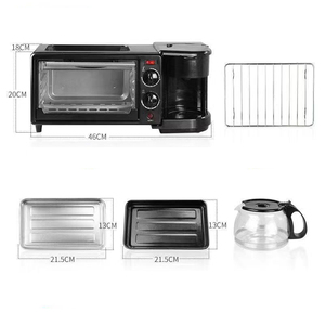Estación <span class=keywords><strong>de</strong></span> Desayuno 3 en 1 para el Hogar con Microondas, Sartén, Cafetera y <span class=keywords><strong>Horno</strong></span> <span class=keywords><strong>Tostador</strong></span> Integrados - Product Image 3