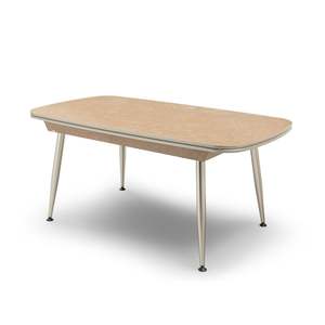 Table à manger de luxe Efsane avec plateau en marbre crème, 6 personnes, design moderne européen, pieds en acier inoxydable, rectangulaire, design stable, Turquie - Product Image 6
