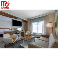 Ensemble de meubles de chambre à coucher en panneaux de bois pour appartement, hôtel 5 étoiles American Inn by Wyndham