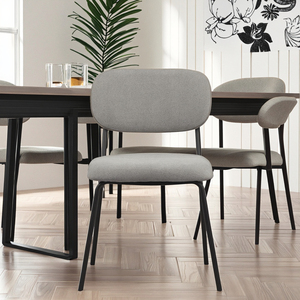 Sedie da Pranzo Moderne per il Tempo Libero, Stile Mid-Century con Gambe in Metallo, Design Morbido per Soggiorno, Facile Montaggio - Product Image 6
