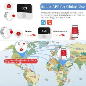 Système d'appel d'urgence intelligent Daytech Tuya pour aidants, boutons d'appel, téléavertisseurs et alarmes personnelles pour personnes <span class=keywords><strong>âgée</strong></span>s et patients - Product Image 2