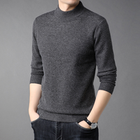 Pull en laine 100 % personnalisé pour homme, col semi-montant, manches longues, anti-plis, anti-rétrécissement, tricoté, respirant, séchage rapide, pour l'hiver