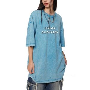 เสื้อยืดผู้หญิงแขนสั้นเปิดไหล่แบบลำลองแนวสตรีทเสื้อยืดผ้าฝ้ายคอตตอนทรงหลวมออกแบบได้ตามต้องการ - Product Image 2