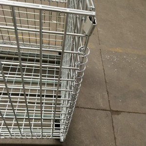 Contenitore per trasporto di contenitori in rete metallica impilabile per magazzino pallet - Product Image 6