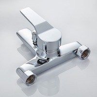 Robinet en laiton massif mural pour bain et douche avec inverseur, robinet d'eau chaude et froide chromé pour salle de bain
