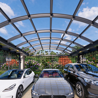 Abri de voiture robuste en aluminium à toit arqué, taille personnalisée pour les développeurs, utilisation extérieure pour le stationnement, structure robuste