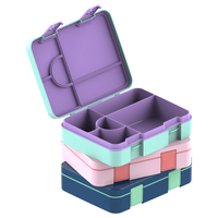 Nouvelle arrivée, boîte à lunch bento à 5 compartiments, anti-fuite, avec logo personnalisé, motif personnalisé, très vendue, ensemble de contenants alimentaires pour enfants, pour l'école