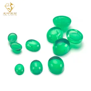 中国祖母绿椭圆形凸圆形宝石真正的合成赞比亚凸圆形祖母绿