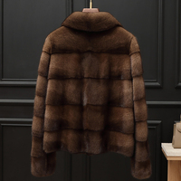 Damen Modischer Klassischer Kurzer Winter-Freizeit-Mantel aus Echtem Nerzfell und Polyester-Oberbekleidung