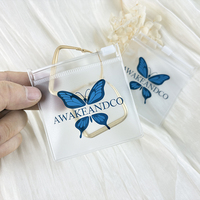 Mini bolsa pequeña con cremallera de PVC, joyería transparente gruesa esmerilada, embalaje transparente, bolsa con cierre de cremallera, bolsas de joyería con logotipo personalizado