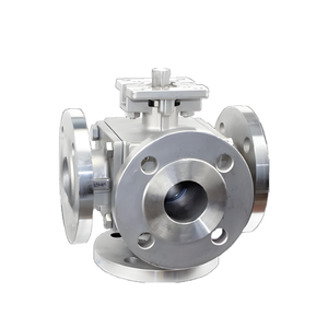 Chất Lượng Cao Q46F Thép Không Gỉ Bóng Van Đa Cổng 4 Cách Bóng Van Hướng Dẫn Sử Dụng Mặt Bích Bốn Cách Bóng Van - Product Image 3