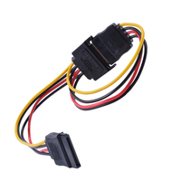 Câble Répartiteur d'Alimentation SATA 15 Broches Circle Interconnect, 1 Mâle 2 Femelles, Répartiteur en Y 4 Broches IDE Molex HDD SSD, Matériau PVC