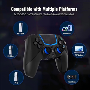 Controlador de Juego con Cable para <span class=keywords><strong>PC</strong></span>, Conexión Directa, Botones Macroprogramables, Doble Vibración, Diseño Ergonómico, para Jugadores P5 - Product Image 4